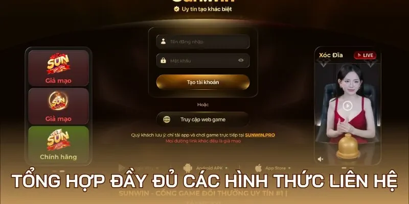 Tổng hợp đầy đủ hình thức liên hệ Sunwin hiện nay