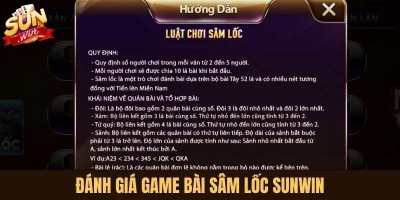 Đánh giá game bài Sâm Lốc Sunwin