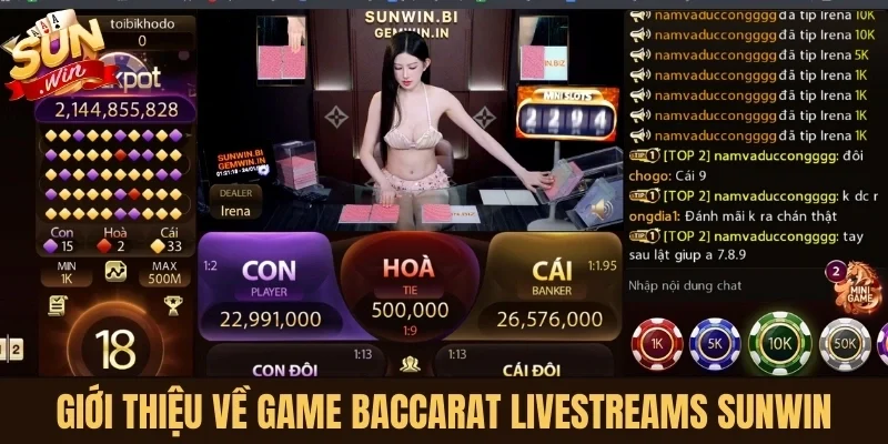Giới thiệu về game Baccarat Livestreams Sunwin