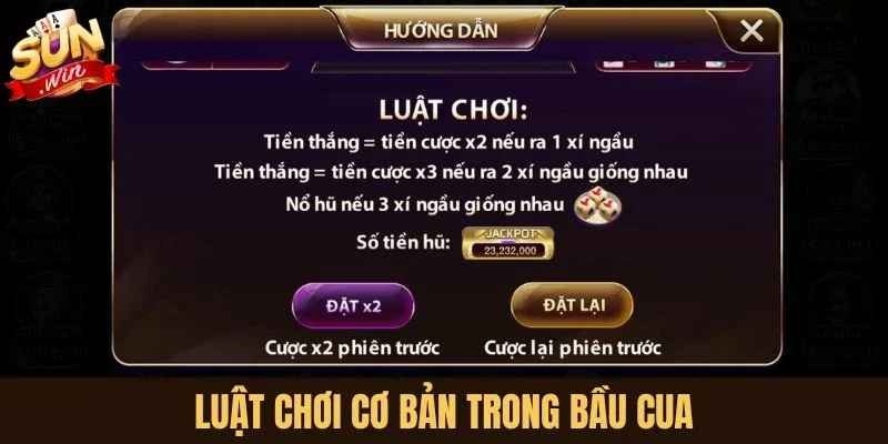 Luật chơi cơ bản trong Bầu Cua
