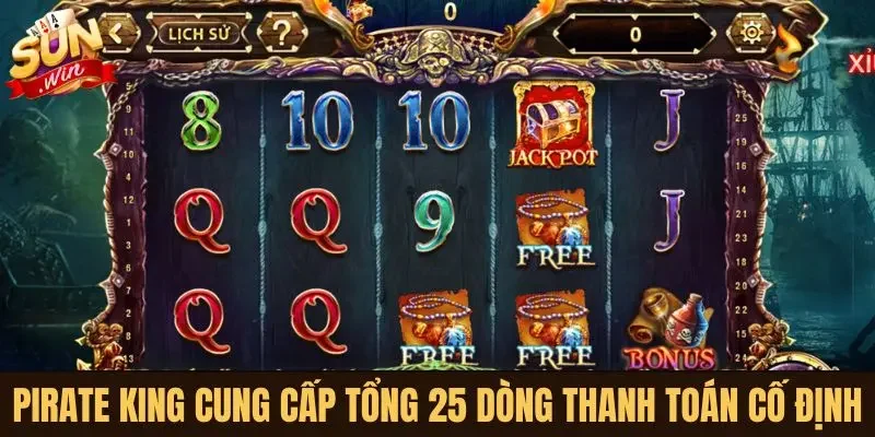Pirate King cung cấp tổng 25 dòng thanh toán cố định